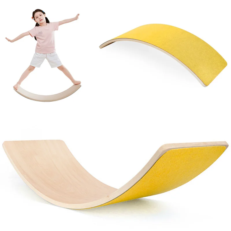 Kids Yoga Education - لوح توازن خشبي على شكل قوس