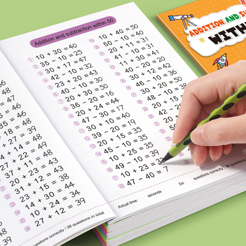 Kids Education Laptop - 64 صفحة من تمارين الرياضيات الحسابية،