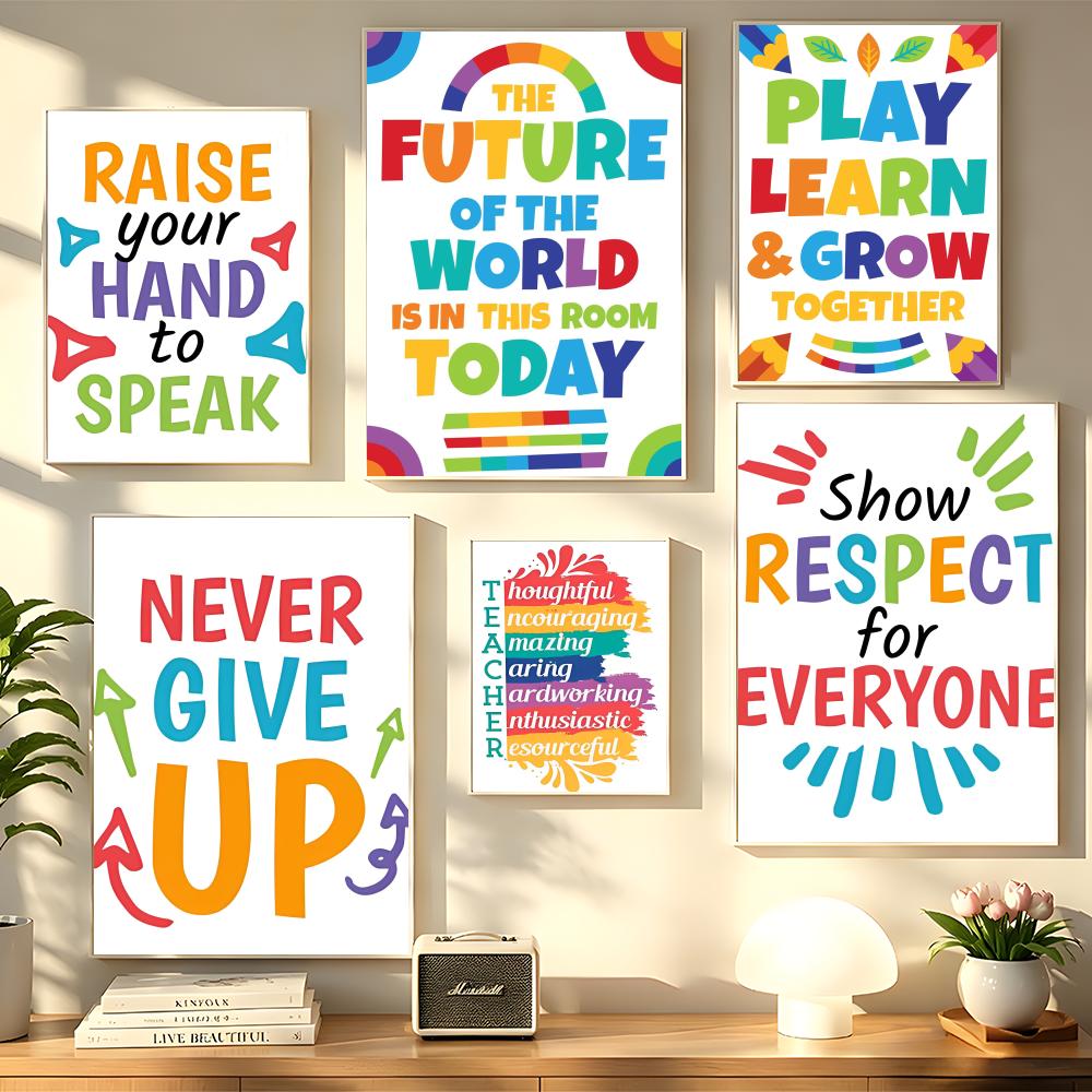 Kids Educational Posters - ملصق جداري تعليمي للأطفال بتصميم إيجابي،