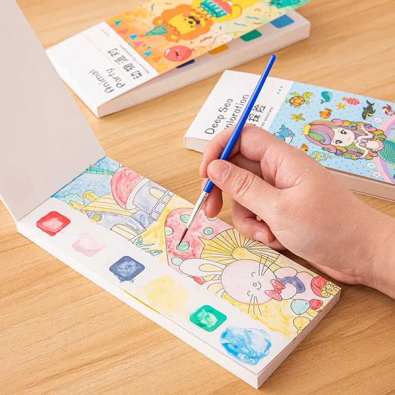 Kids Education Laptop - 20 صفحة كتاب الرسم بالألوان المائية