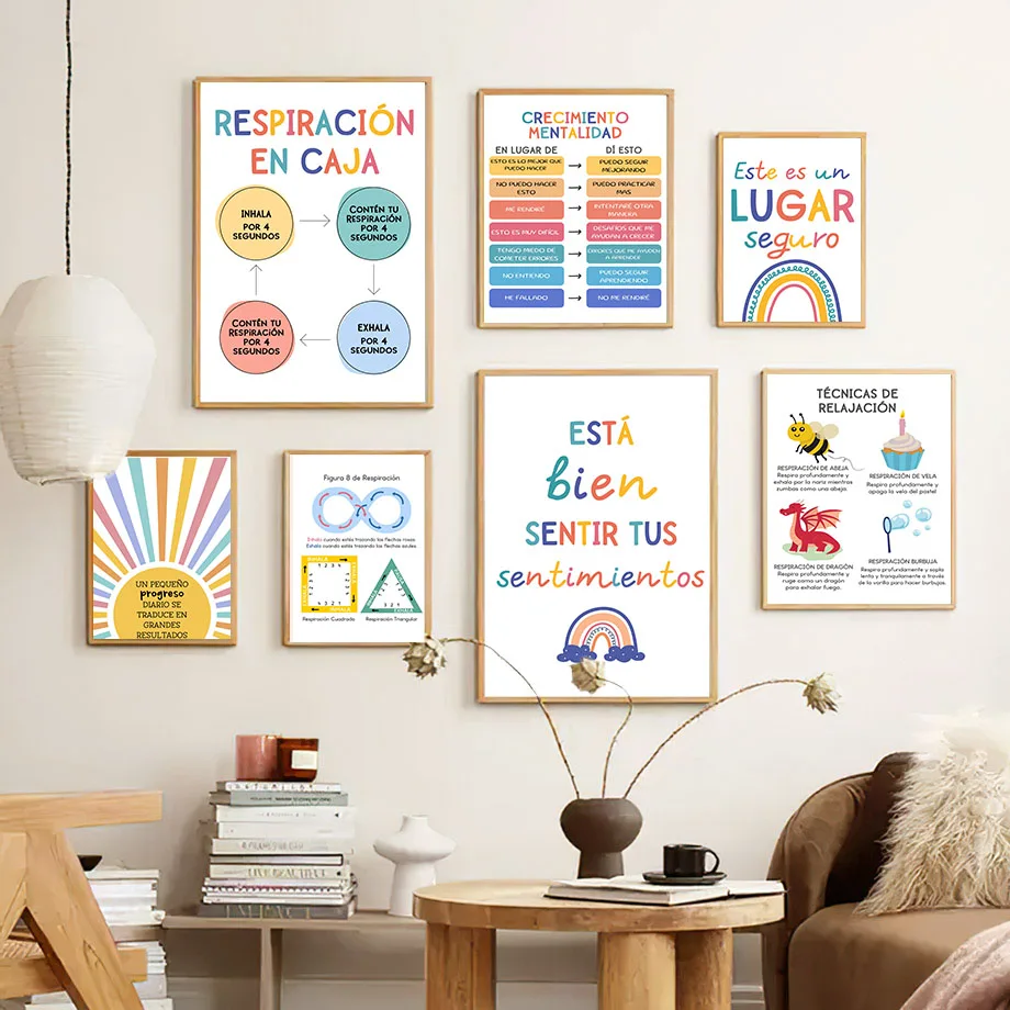 التعليم الاسباني شعار قوس قزح  - مراجعة Kids Educational Posters وسعره