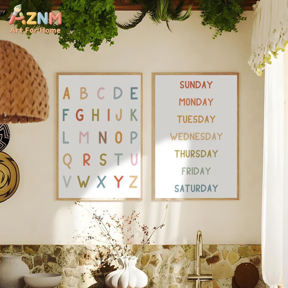 لوحة جدارية تعليمية للأبجدية و - مراجعة Kids Educational Posters وسعره
