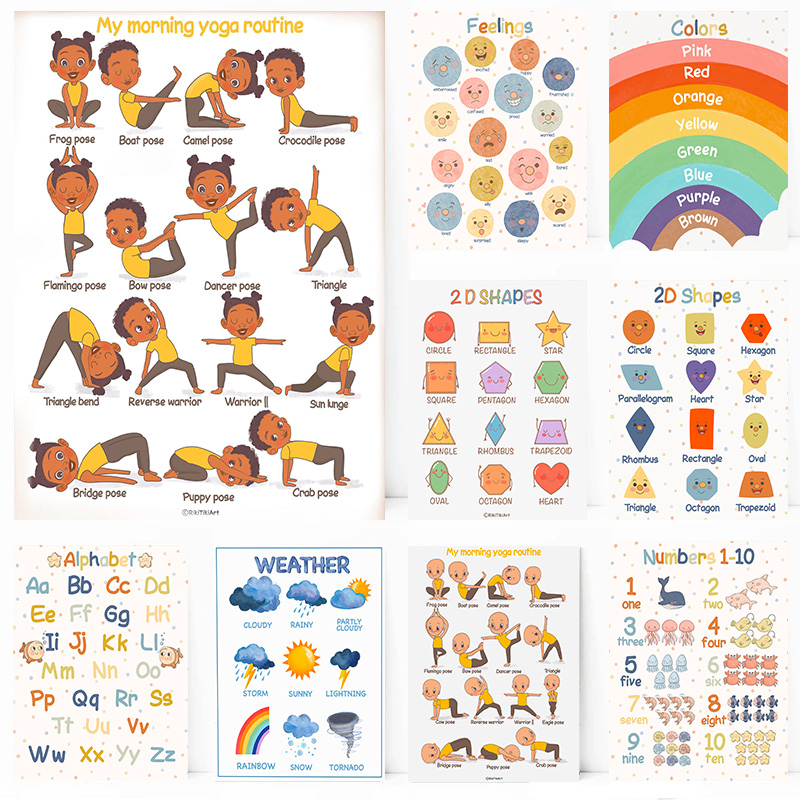 لوحة قماشية ثنائية الأبعاد (2D - مراجعة Kids Yoga Education وسعره